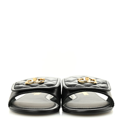 Chanel Lambskin Quilted Turnlock Flat Mules 39 Black 39.5 Black 3 of 10