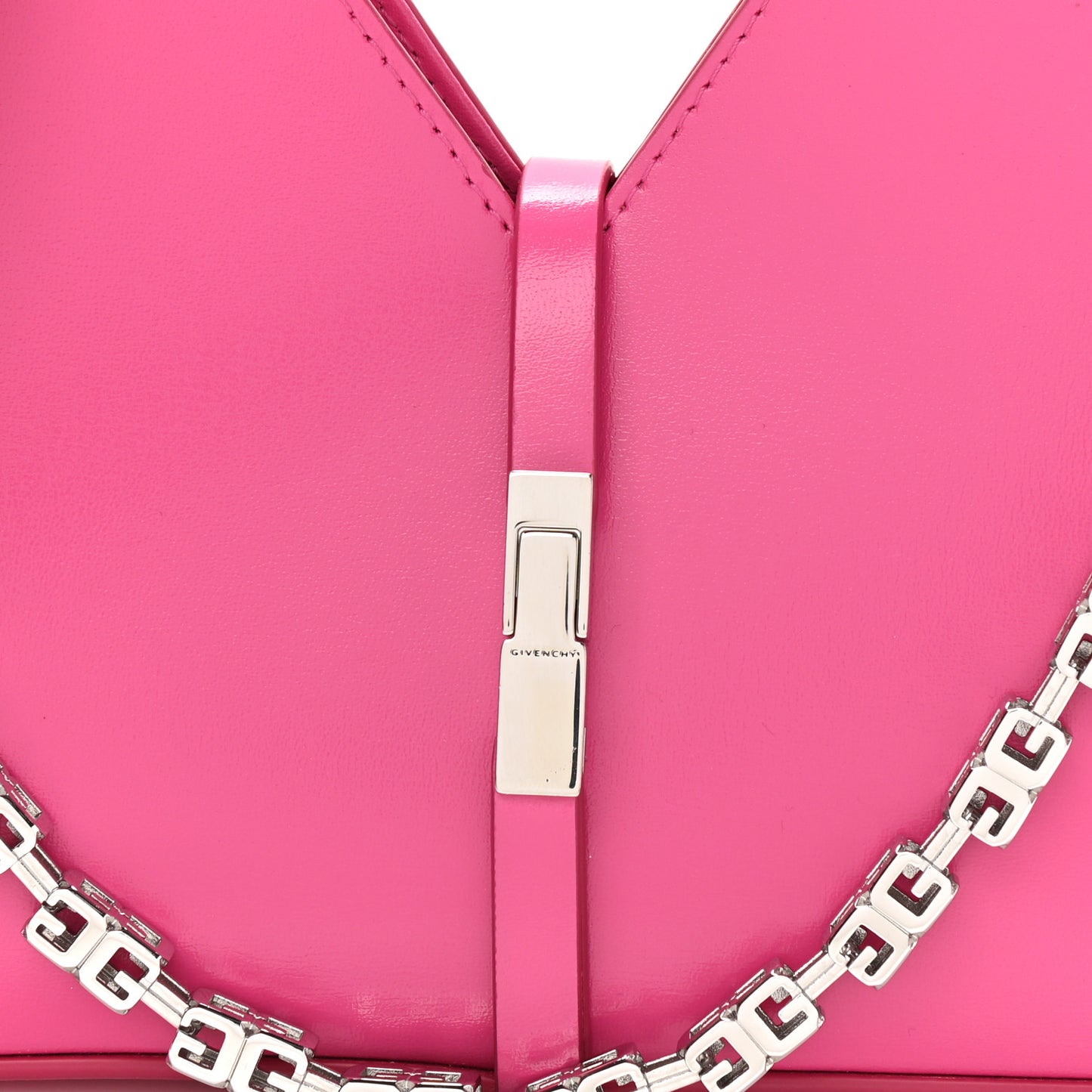 Box Calfskin Mini Cut Out Shoulder Bag Neon Pink