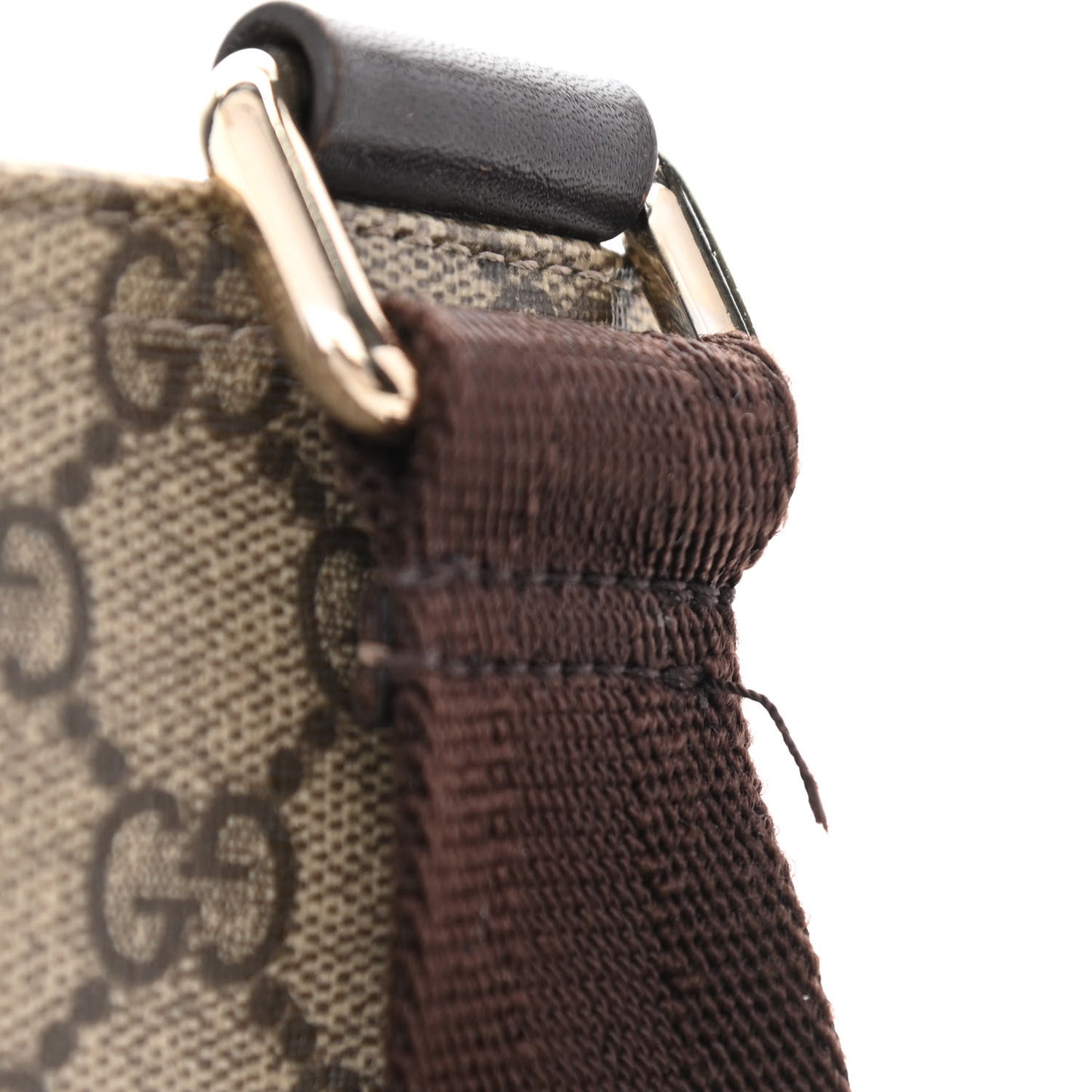 GG Supreme Monogram Small Flat Messenger Bag Dark Brown