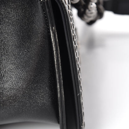 Chanel Faded Calfskin Quilted Medium Studded Boy Flap Black 15 of 18