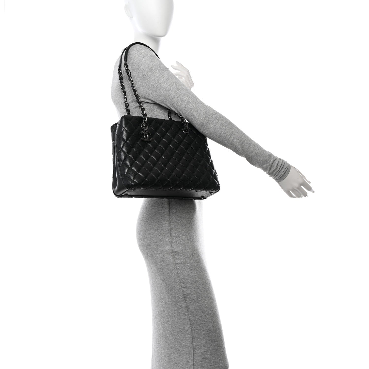 Chanel Caviar Quilted Small City Shopping Tote Black 2 of 10