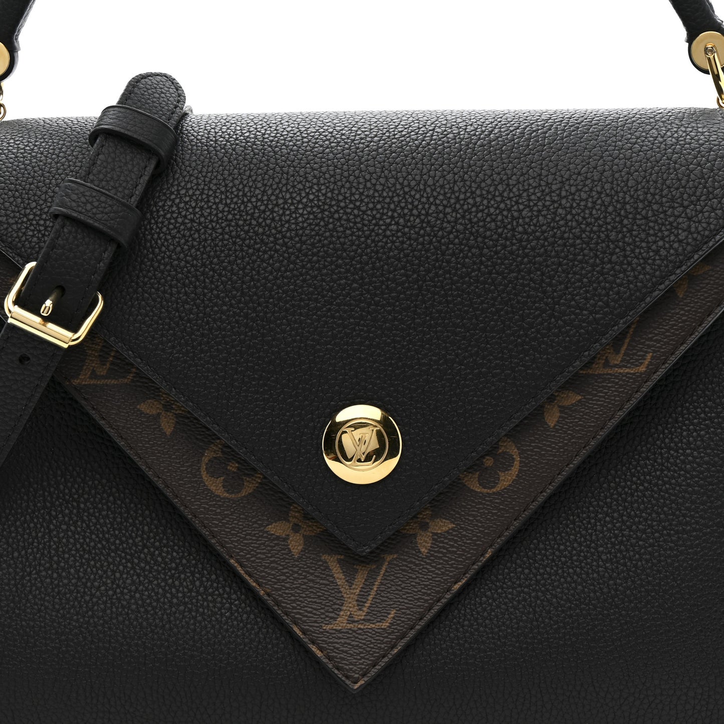 Grained Calfskin Monogram Double V Black