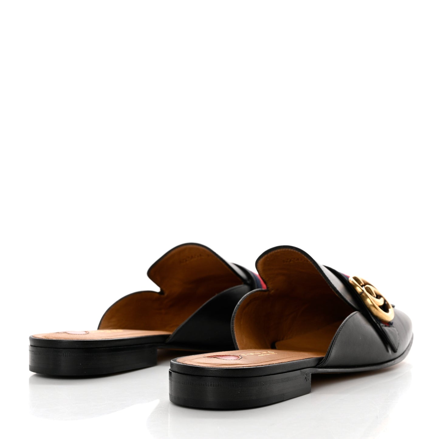 Calfskin Web Womens Peyton GG Slippers 40.5 Black