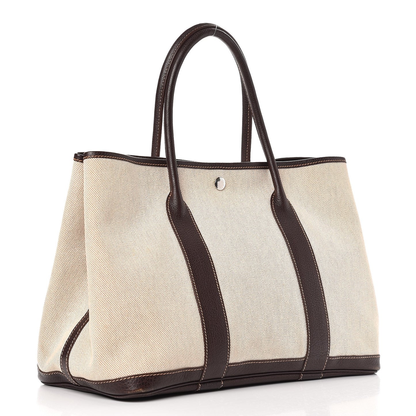 Buffle Skipper Toile Garden Party 36 MM Tote Marron Fonce