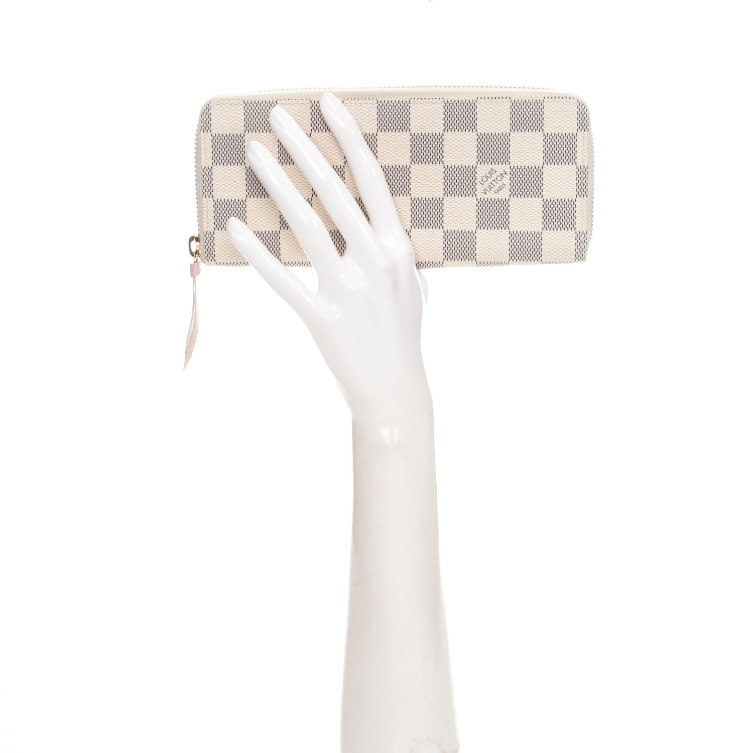 Louis Vuitton Damier Azur Clemence Wallet Rose Ballerine 2 of 7