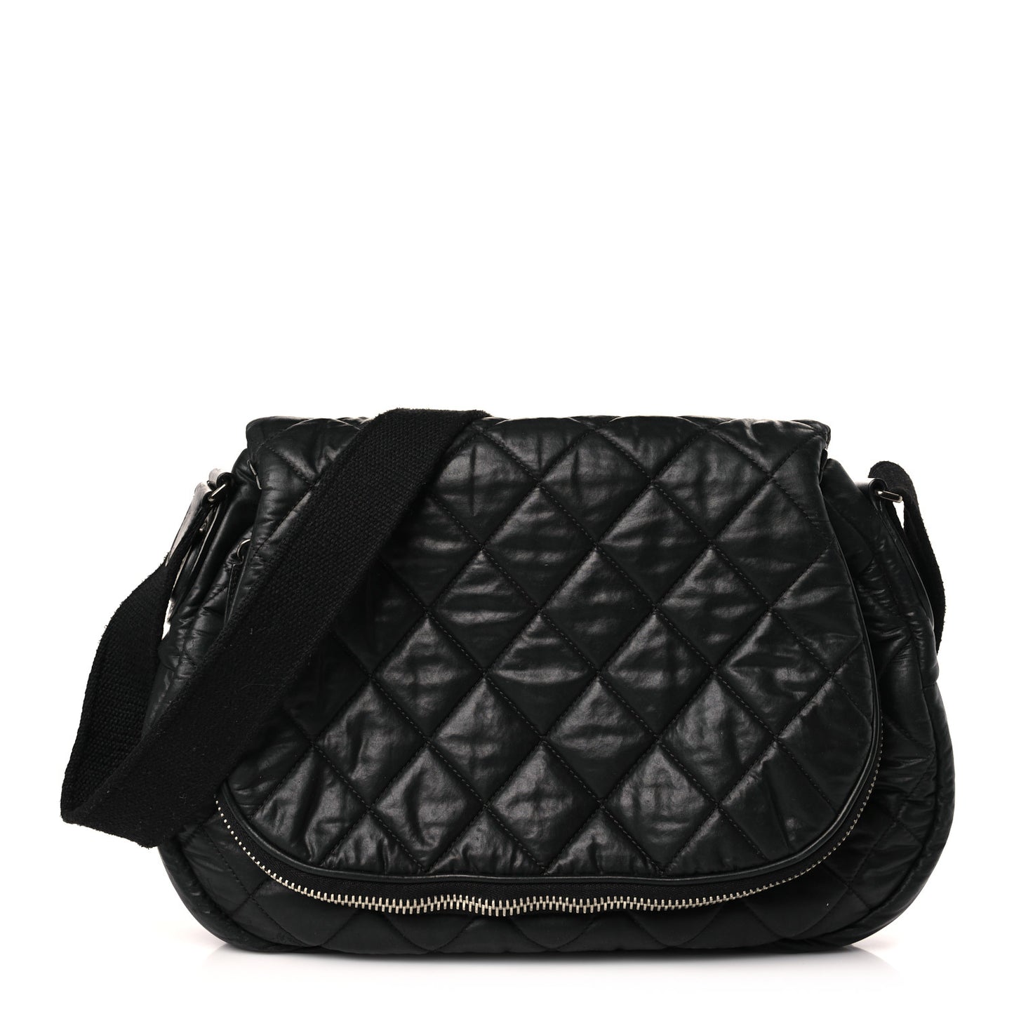 Nylon Quilted Coco Cocoon Messenger Black