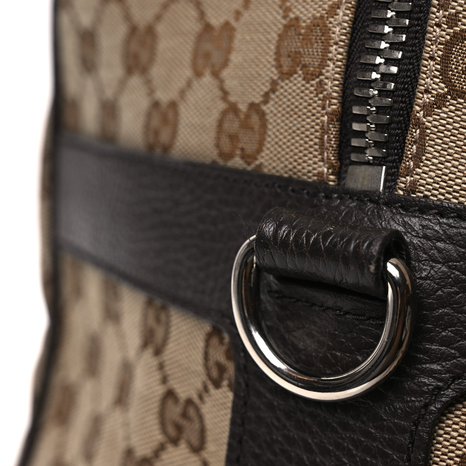 Gucci Monogram Dollar Calfskin Large Boston Duffle Bag Beige Ebony Testa di Moro Marrone Scuro 11 of 14