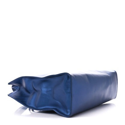 Telfar Metallic Vegan Leather Medium Shopping Bag Cobalt 4 of 13