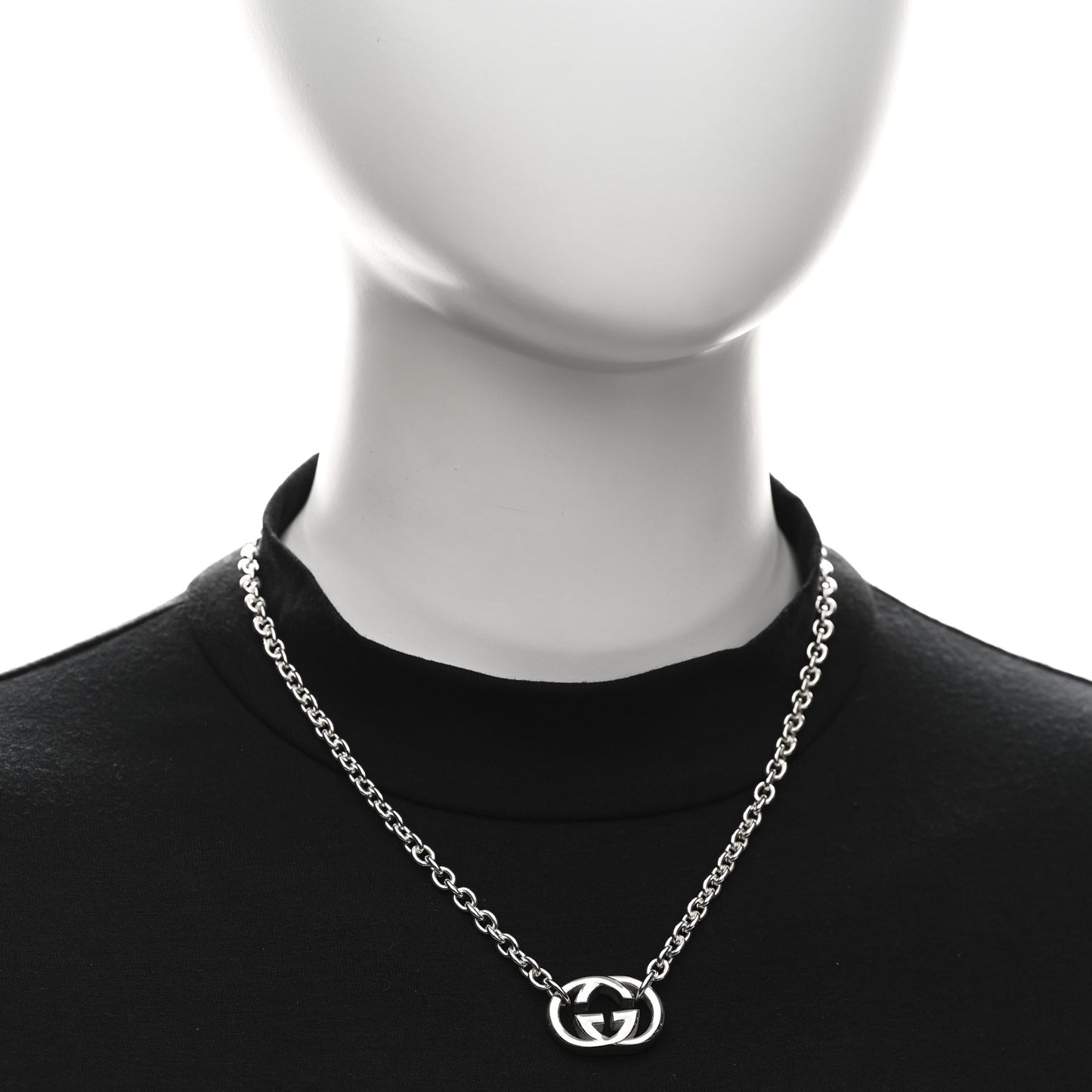 Sterling Silver Britt Interlocking GG Pendant Necklace