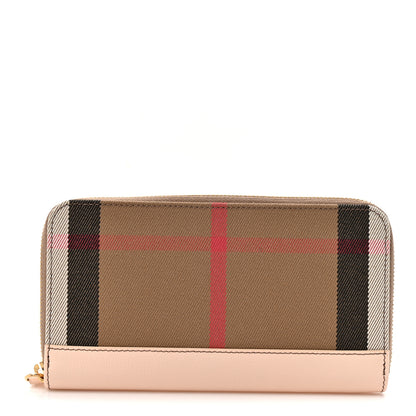 Burberry House Check Large Ziggy Zip Around Wallet Pale Cameo 1 of 8