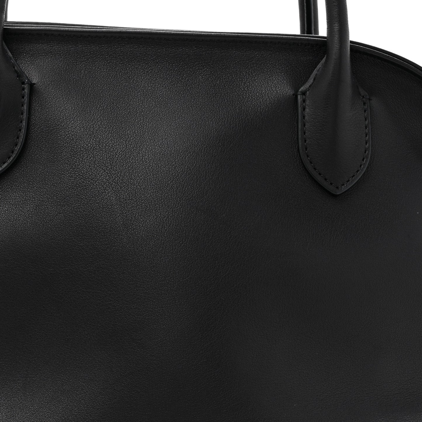 Polished Saddle Calfskin Agnes Bag Black