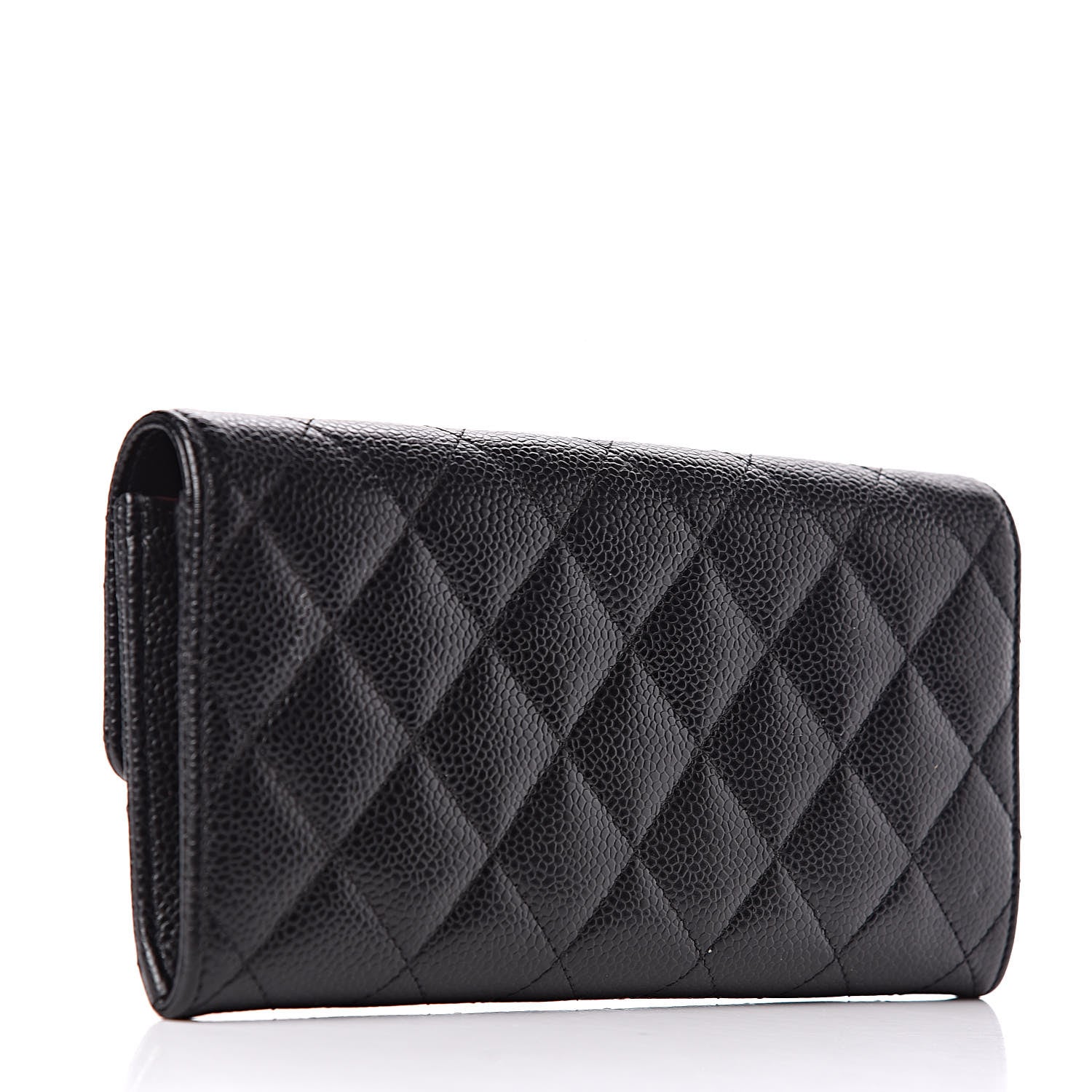 Chanel Caviar Quilted Large Gusset Flap Wallet Black 3 of 9