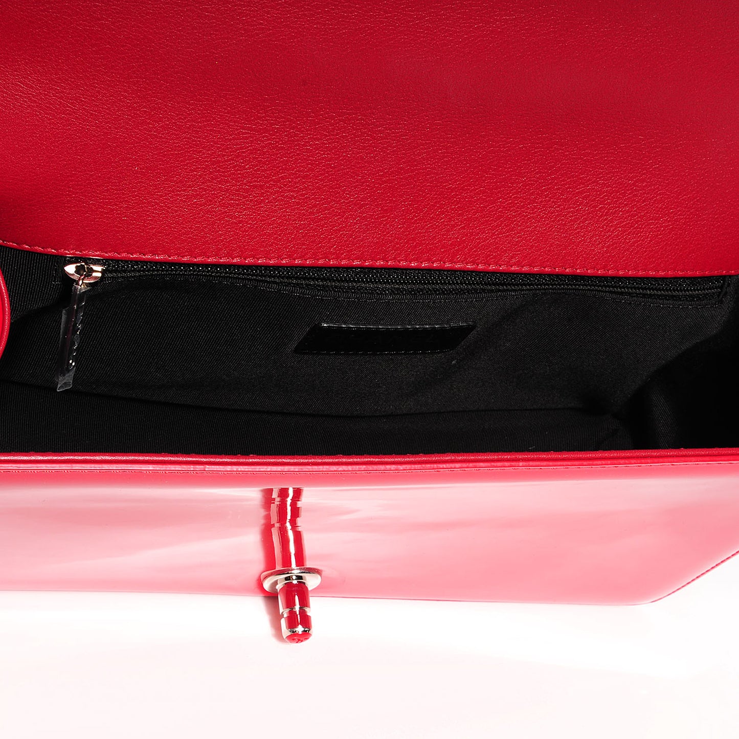 Patent Leather New Medium Boy Flap Plexiglass Red