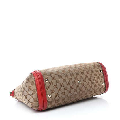 Gucci Monogram Large Bella Top Handle Bag Red 4 of 12