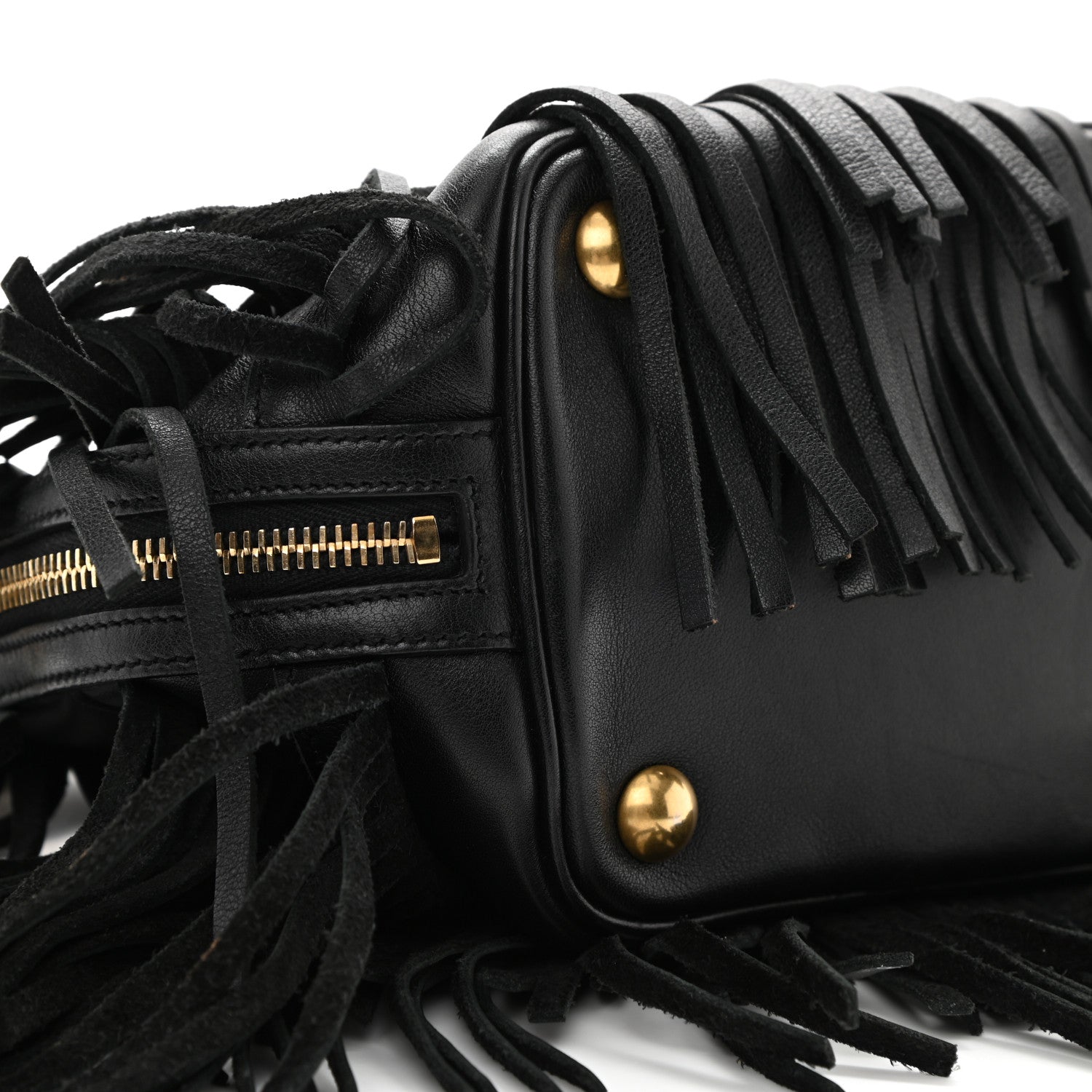 Saint Laurent Calfskin Small Emmanuelle Fringe Hobo Bag Black 19 of 27