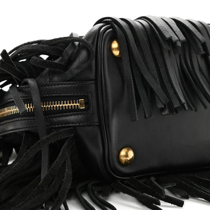 Saint Laurent Calfskin Small Emmanuelle Fringe Hobo Bag Black 19 of 27