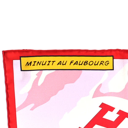 Hermes Silk Minuit Au Faubourg Scarf 70 Rouge Rose Bleu 2 of 4