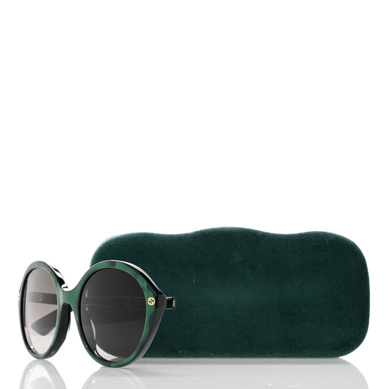 Gucci Acetate Round Sunglasses GG0023S Green 8 of 8