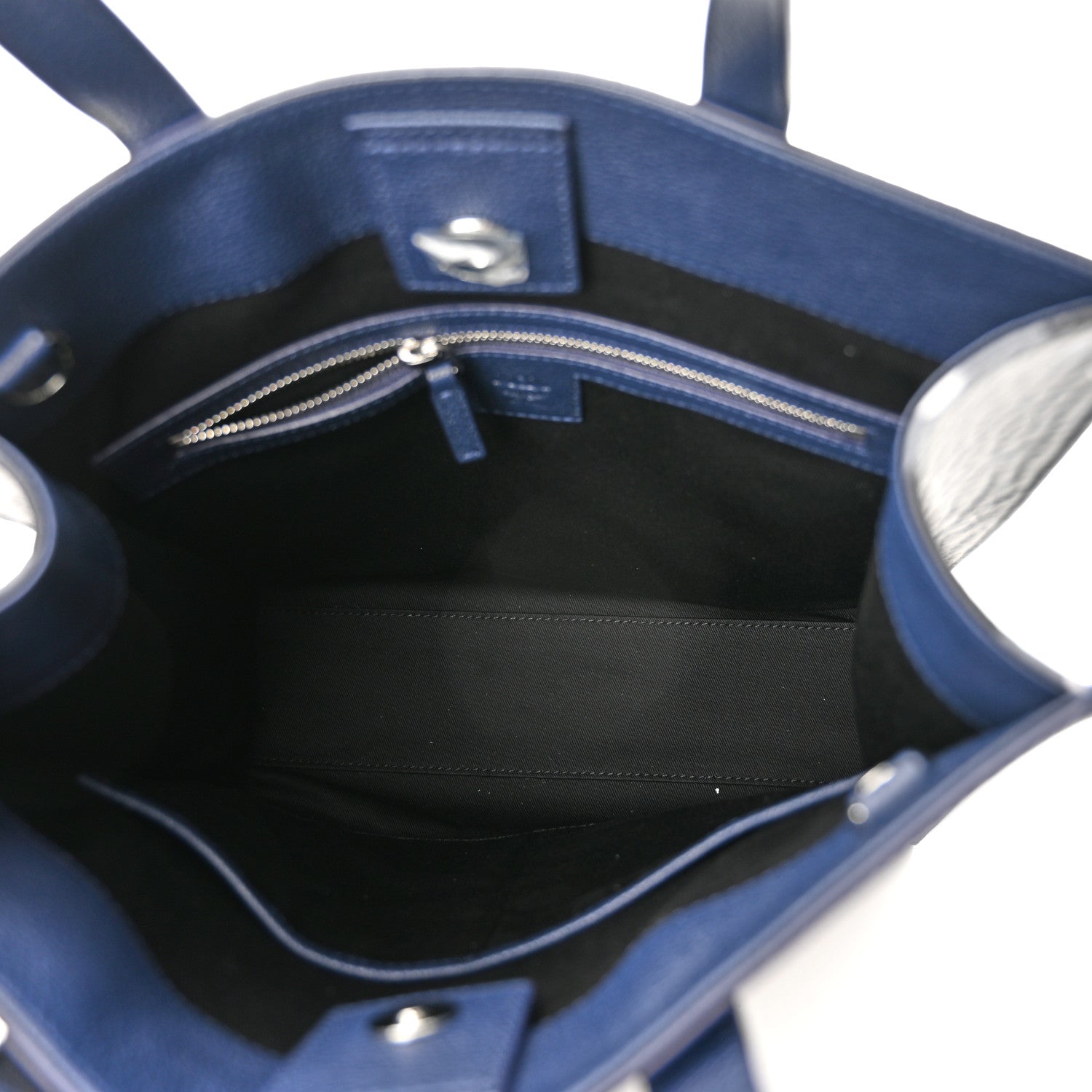 MCM Grained Calfskin Small Klassik Tote Navy 5 of 10