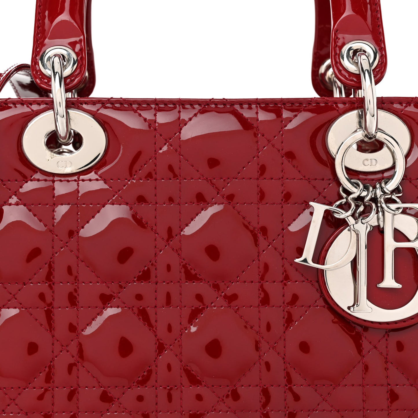 Patent Cannage Medium Lady Dior Burgundy Red