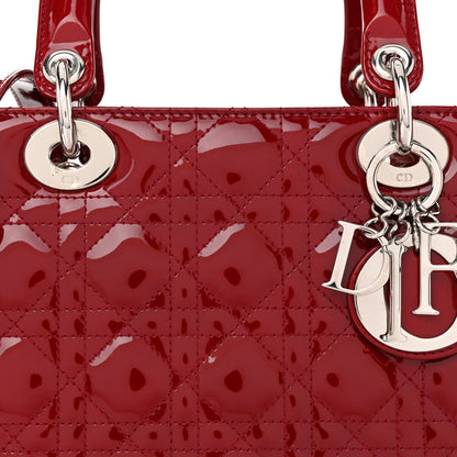 Christian Dior Patent Cannage Medium Lady Dior Burgundy Red 7 of 9