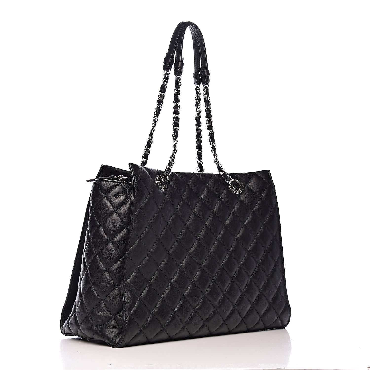 Chanel Calfskin Quilted Large Chic and Soft Shopping Tote Black 3 of 10