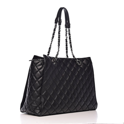 Chanel Calfskin Quilted Large Chic and Soft Shopping Tote Black 3 of 10