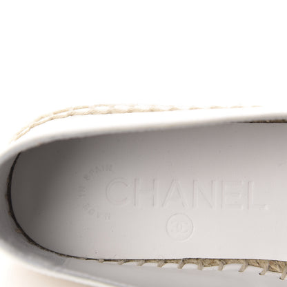 Chanel Patent Calfskin Crystal CC Espadrilles 36 White Black 7 of 12