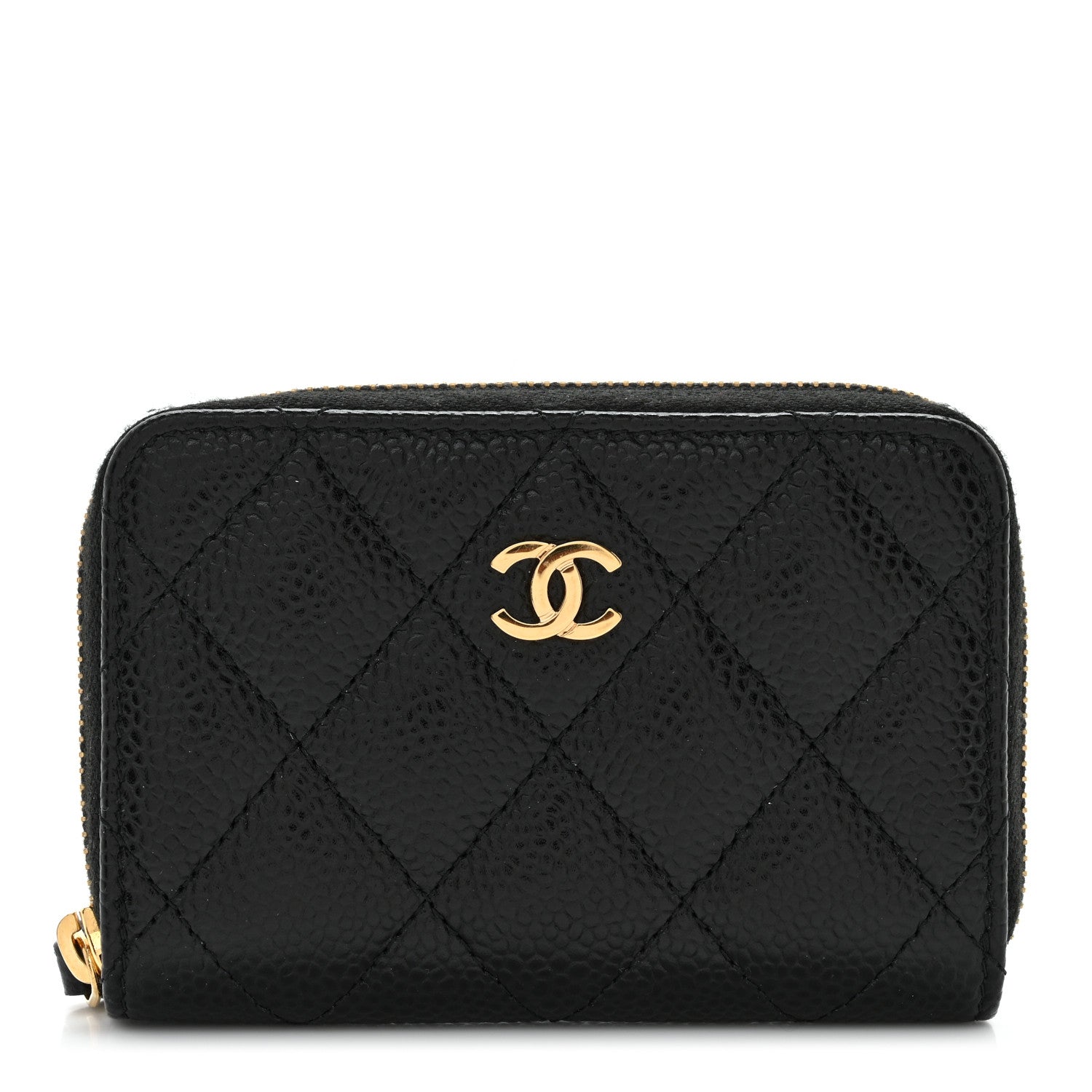 Chanel Caviar Quilted Zip Coin Purse Black 1 of 10