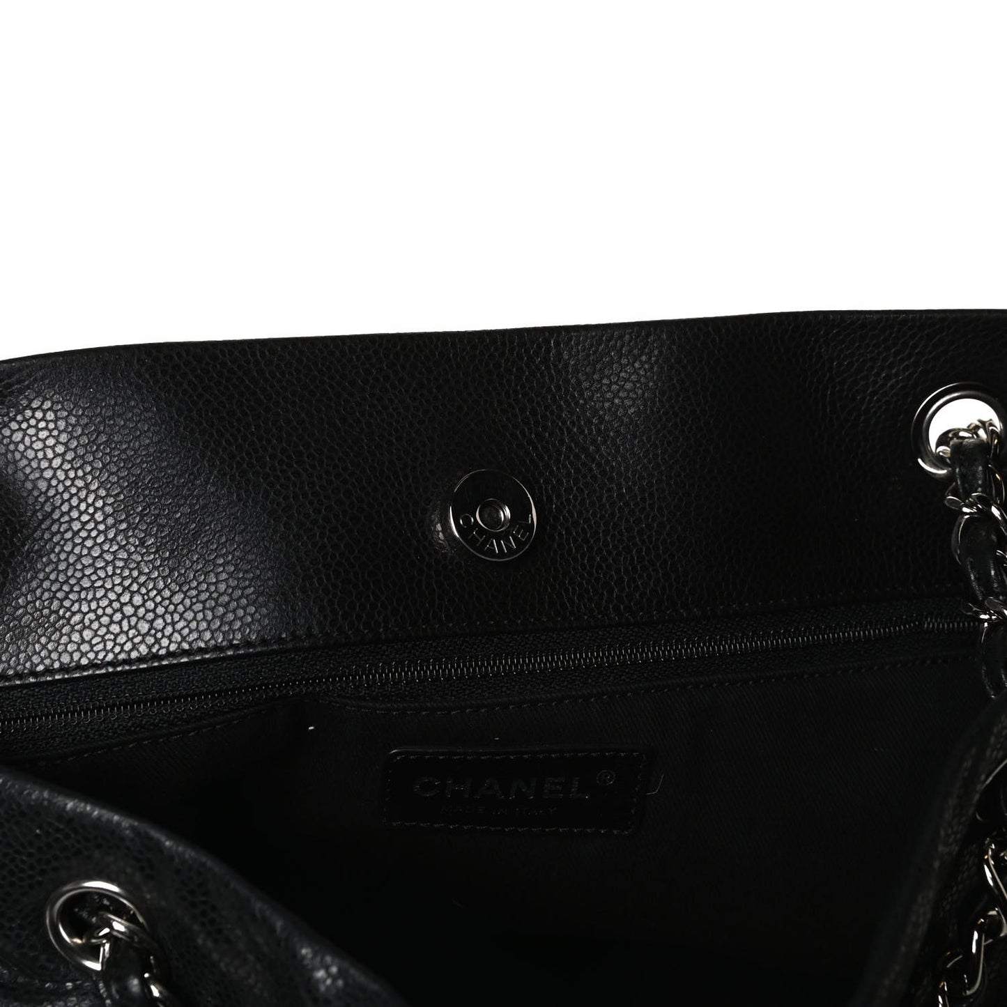 Soft Caviar Large Timeless CC Shopping Tote Black