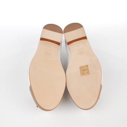 Chanel Lambskin Cap Toe CC Ballerina Flats 39 Dark White Bronze 5 of 9