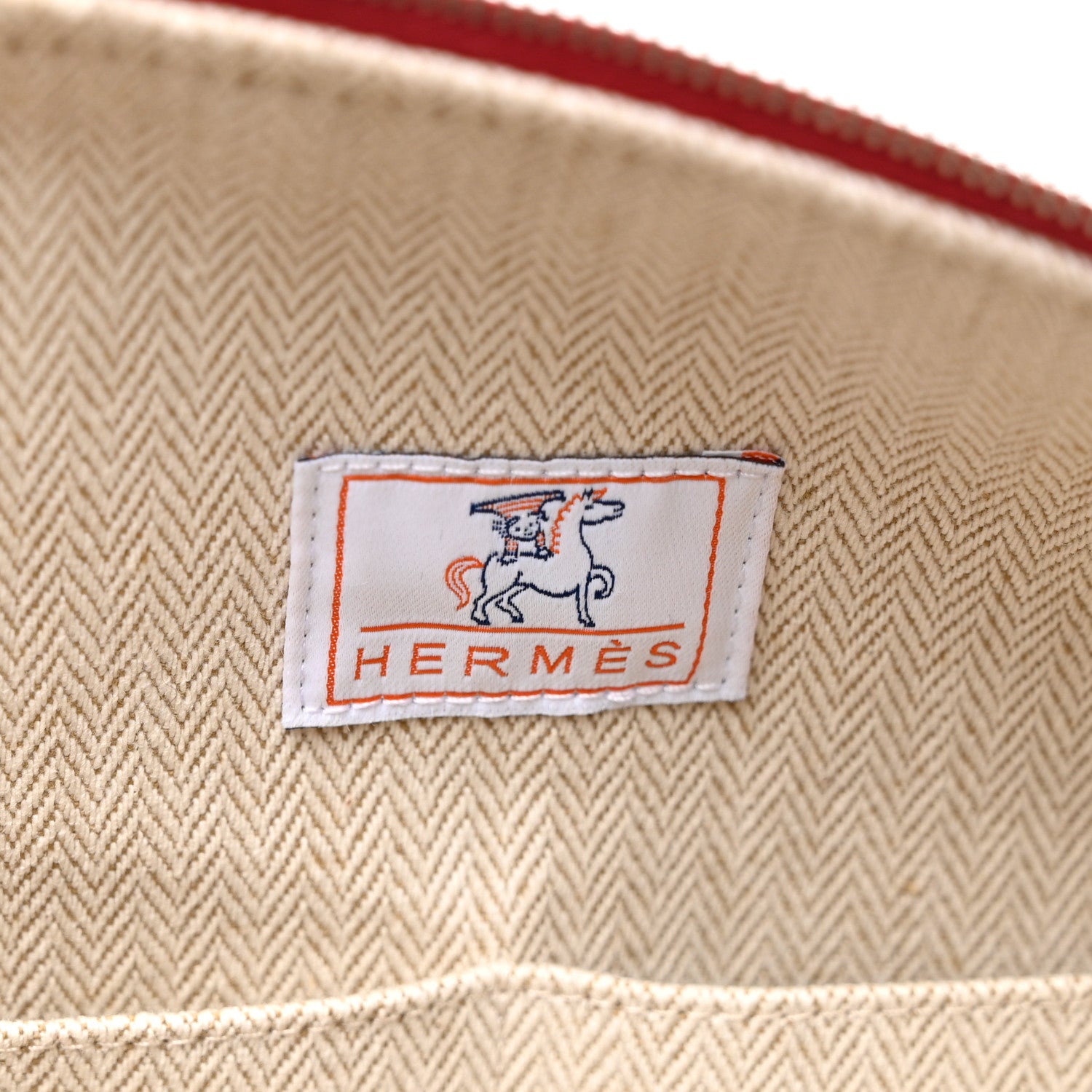 Hermes Canvas Large Bride-A-Brac Cabriole Case Terracotta 6 of 7