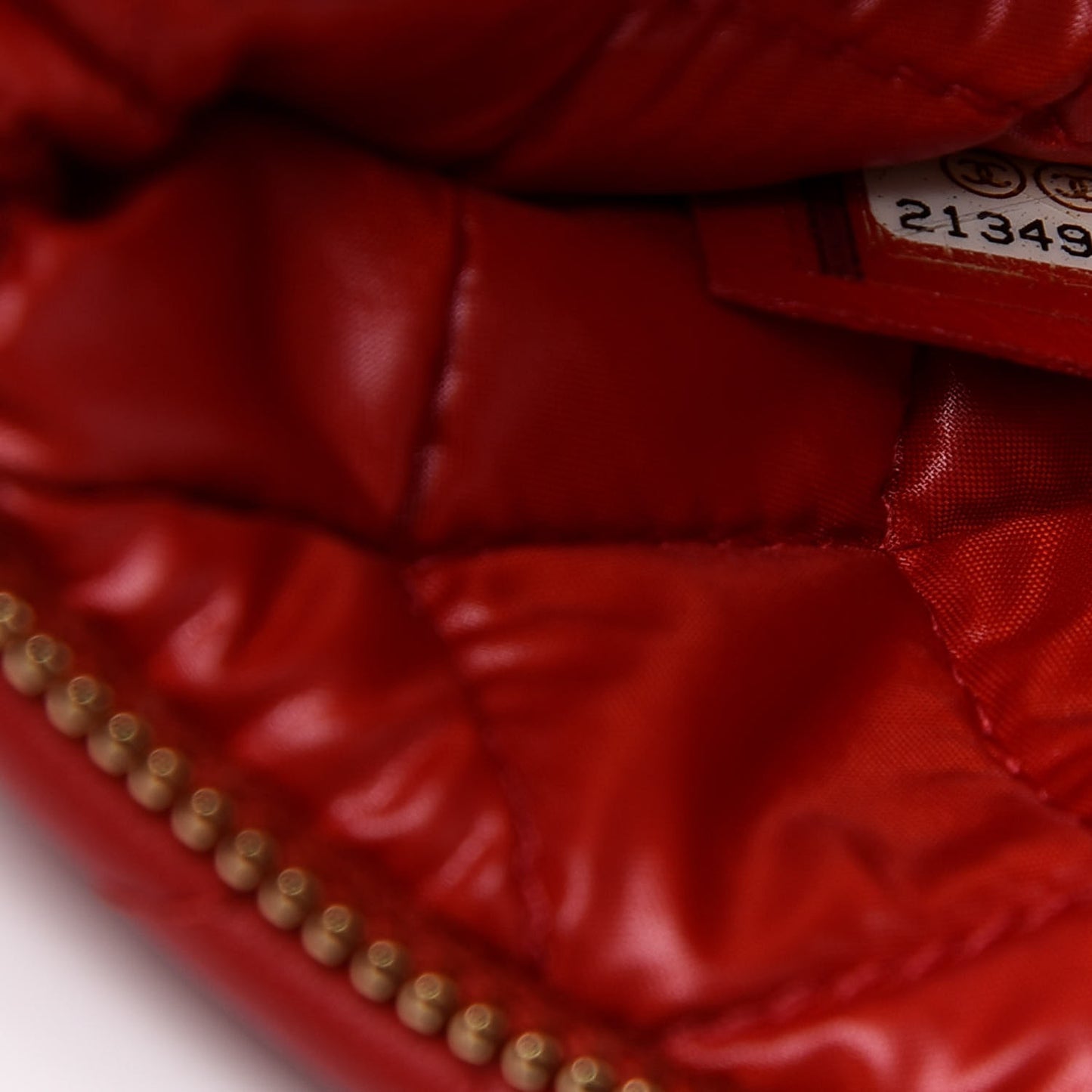 Lambskin Quilted CC Beauty Clutch Red