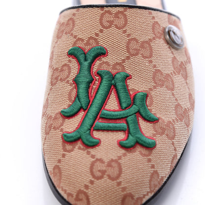Gucci X MLB GG Monogram LA Dodgers Embroidered Womens GG Slippers 37 Beige Ruggine 9 of 11
