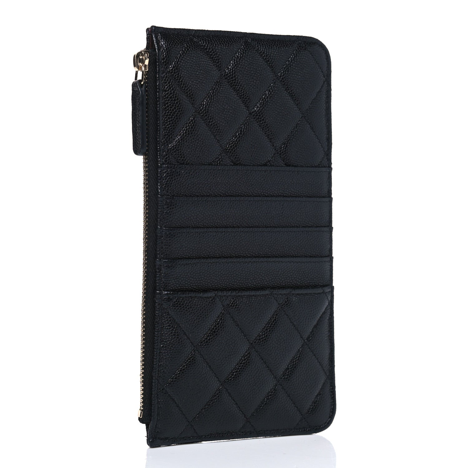 Chanel Caviar Quilted Classic Flat Wallet Pouch Black 2 of 8
