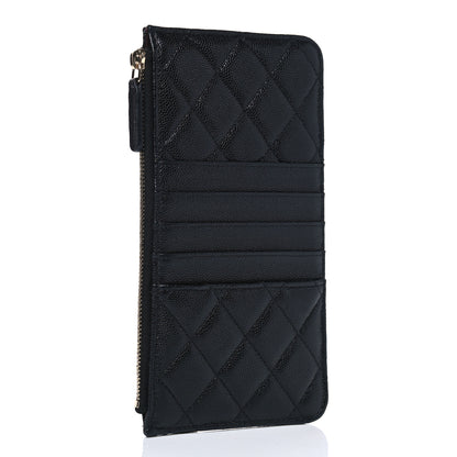 Chanel Caviar Quilted Classic Flat Wallet Pouch Black 2 of 8