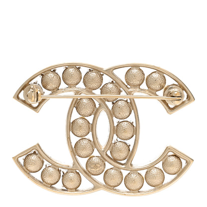 Chanel Pearl Crystal CC Brooch Gold Pearly White 3 of 5