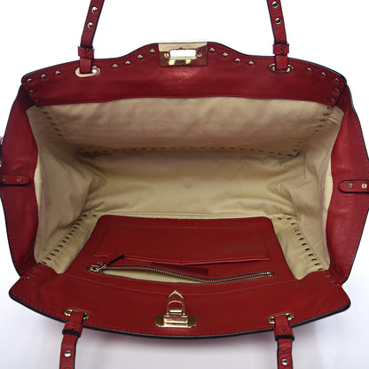 Valentino Garavani Vitello Medium Rockstud All Over Tote Rosso Valentino 5 of 13