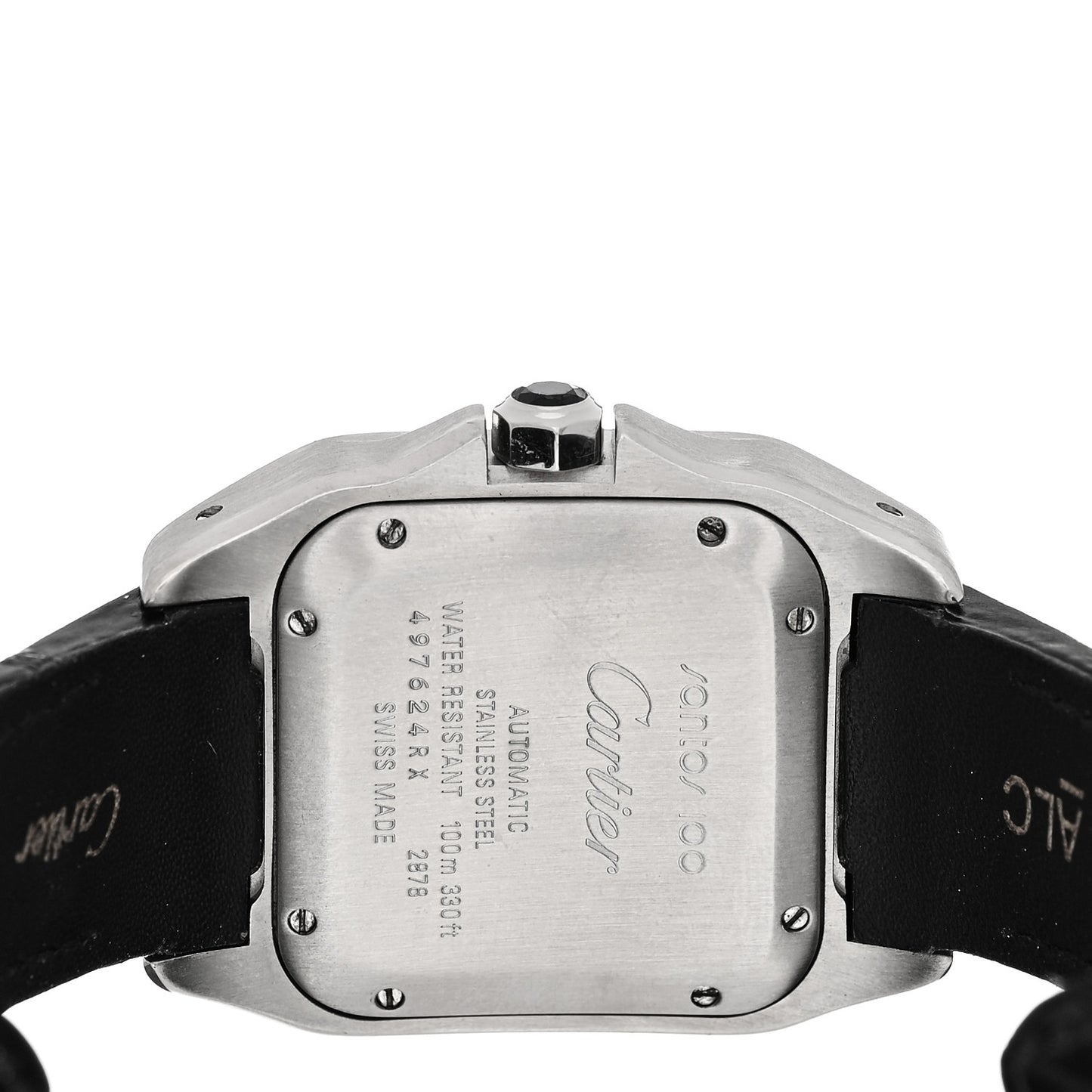 Stainless Steel Alligator 33mm Santos 100 Automatic Watch