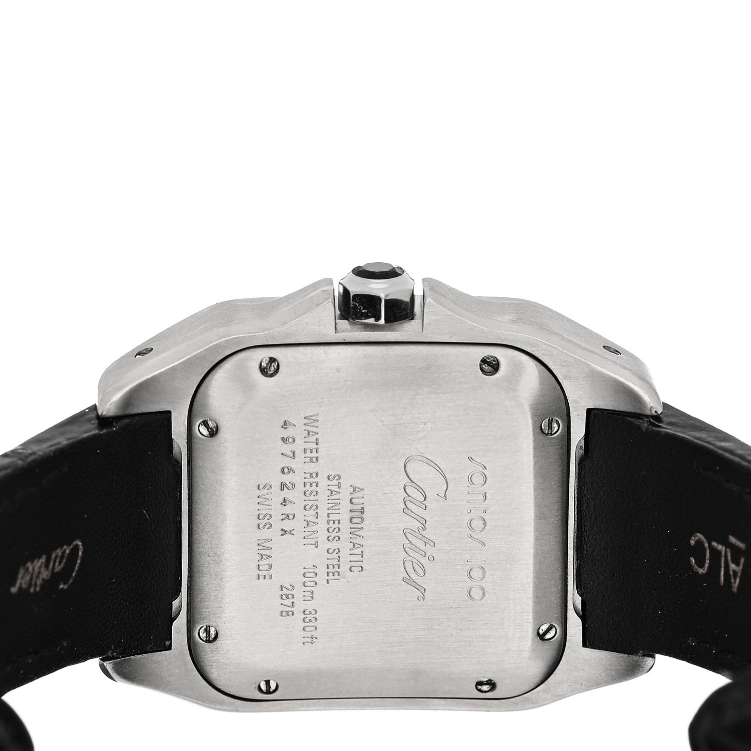 Cartier Stainless Steel Alligator 33mm Santos 100 Automatic Watch 4 of 5