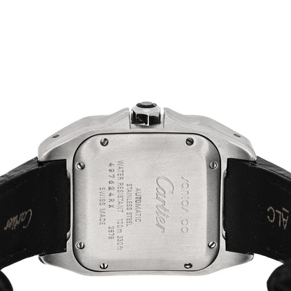 Cartier Stainless Steel Alligator 33mm Santos 100 Automatic Watch 4 of 5