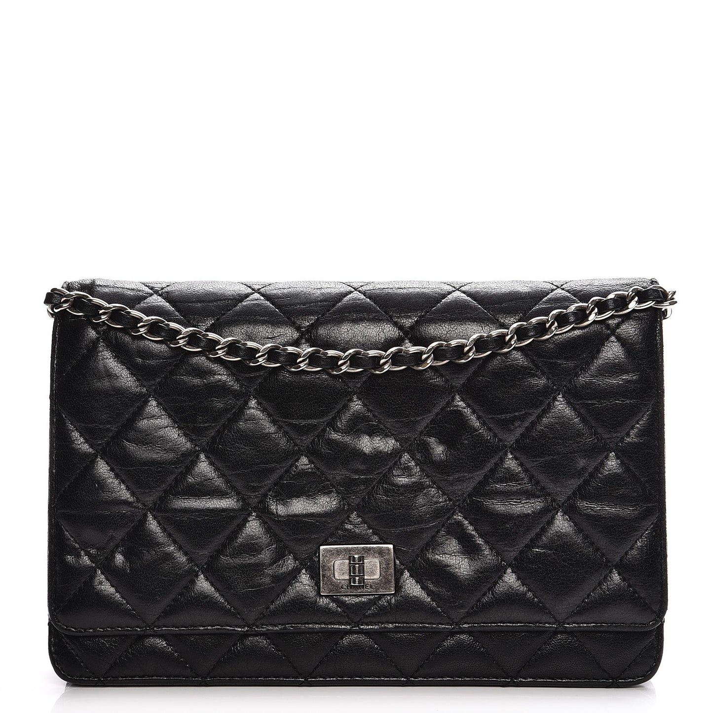 Lambskin Quilted Reissue Wallet On Chain WOC Black