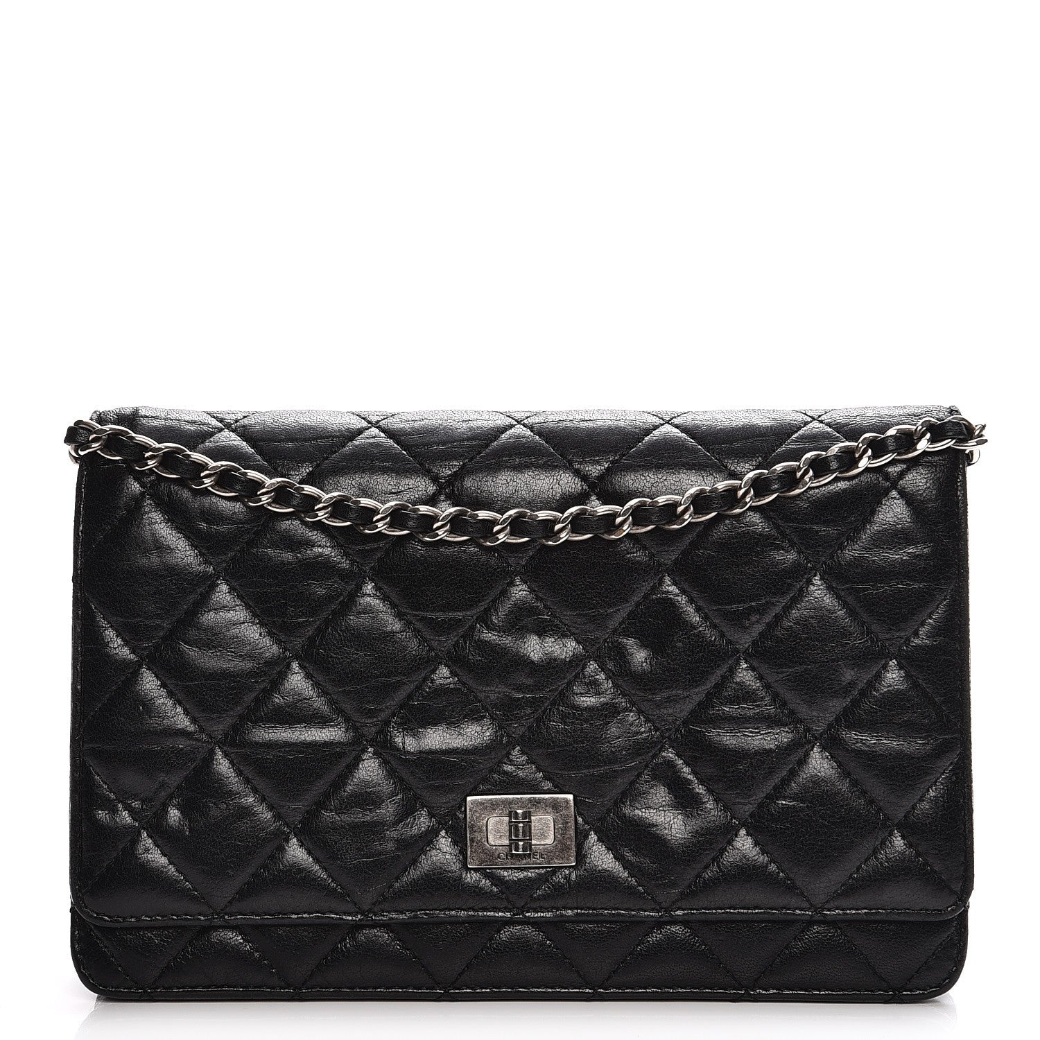 Chanel Lambskin Quilted Reissue Wallet On Chain WOC Black 1 of 13