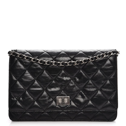 Chanel Lambskin Quilted Reissue Wallet On Chain WOC Black 1 of 13