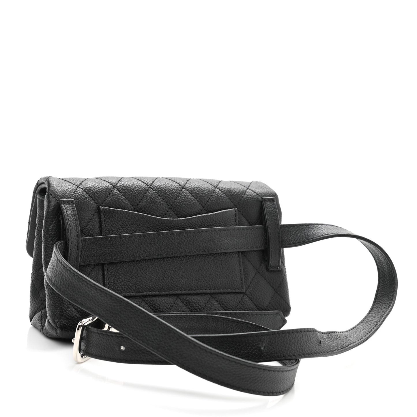 Grained Calfskin Quilted 2.55 Reissue Flap Belt Bag Clutch Black