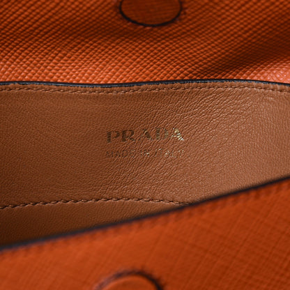 Prada Saffiano Cuir Medium Double Bag Papaya 7 of 10