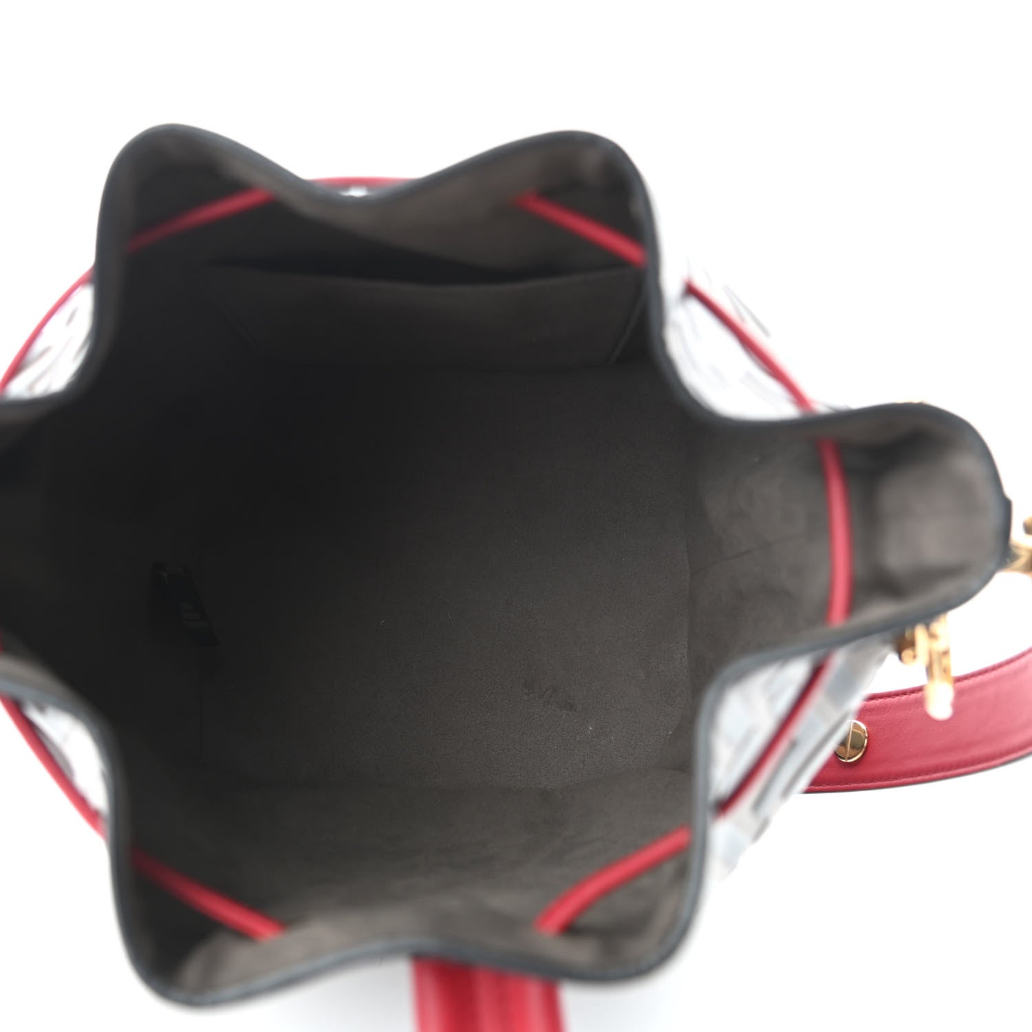 Fendi Vitello Grace F is Fendi Bi-Color FF 1974 Embossed Grande Mon Tresor Bucket Bag Maya Black Fragola 5 of 10
