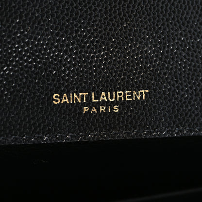 Saint Laurent Grain De Poudre Matelasse Monogram Small Vicky Chain Bag Black 6 of 11