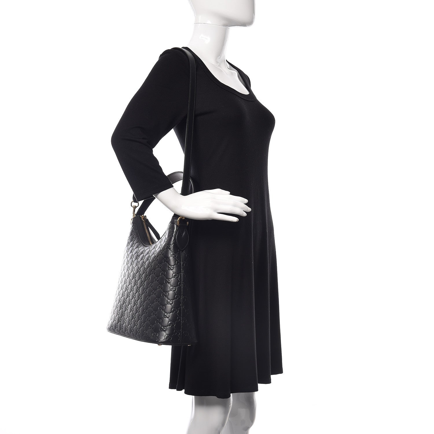 Gucci Guccissima Linea A Hobo Black 2 of 9