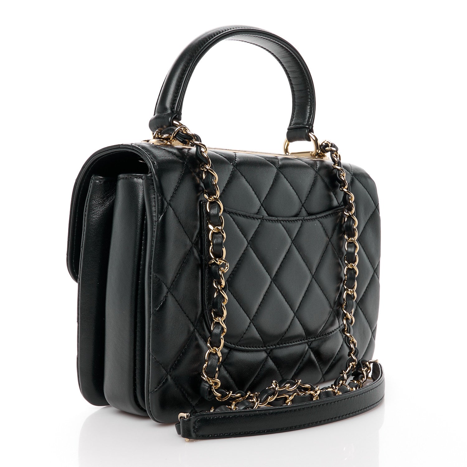Chanel Lambskin Quilted Small Trendy CC Dual Handle Flap Bag Black 4 of 12